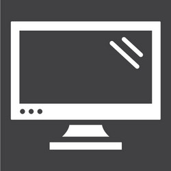 computer monitor solid icon screen and device vector image