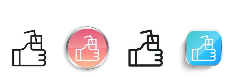 drink icon thin linear regular and button style vector image