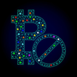 wire frame mesh forbidden bitcoin vector image