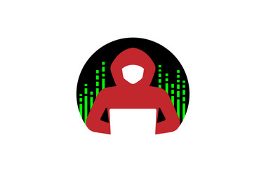 creative hidden hacker circle logo design i vector image