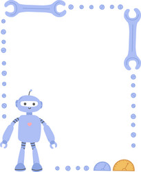 cute robot with tool frame vector image