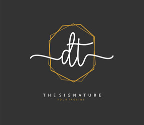 d t dt initial letter handwriting and signature vector image