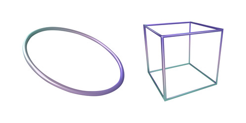geometric holographic gradient empty shape vector image