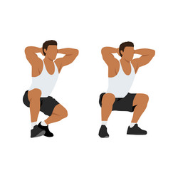 man doing duck walks squat exercise flat vector image