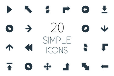 set of simple indicator icons vector image