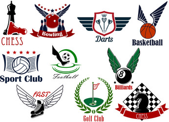 sporting game or team emblems in retro style vector image
