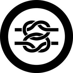 two nautical knots ropes wire with loop twisted vector image