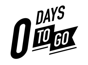 0 days to go timer symbol black color vector image