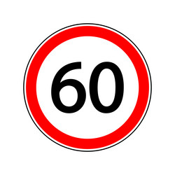 Speed limit traffic sign 60 Royalty Free Vector Image