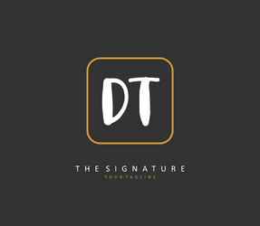 d t dt initial letter handwriting and signature vector image