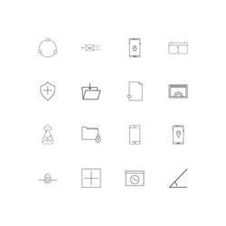 internet technologies simple linear icons set vector image