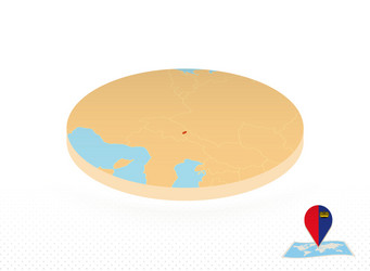 liechtenstein map designed in isometric style vector image