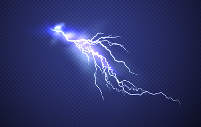 realistic lightning effect isolated on clear dark vector image