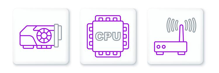 set line router and wi-fi signal video graphic vector image