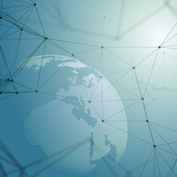 abstract futuristic network shapes high tech vector image