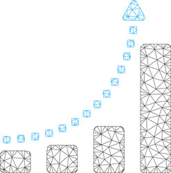 bar chart trend mesh network model vector image