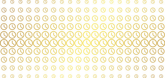 clock gold halftone array vector image