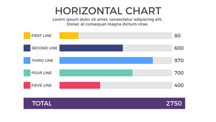 Horizontal Chart Data Visualization vector image