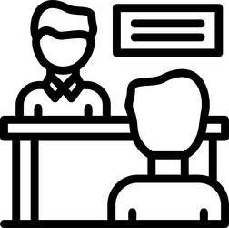 interviewer and interviewee linear style icon vector image