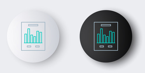 line document with graph chart icon isolated vector image
