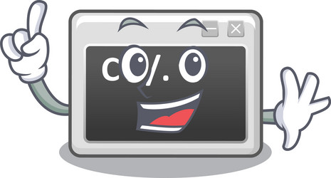 one finger command window in mascot cartoon vector image