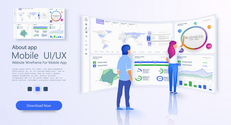 online statistics and data analytics digital vector image