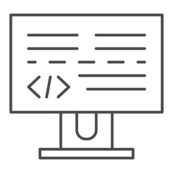 programming thin line icon development vector image