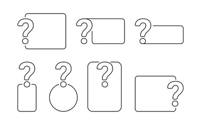question mark icon with line frame for text help vector image