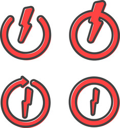 reboot recharge icon with lightning set vector image