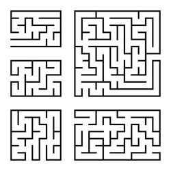 a set square and rectangular labyrinths vector image