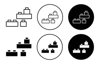building toy icon collection of outline thin line vector image