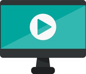 computer screen with video symbol vector image