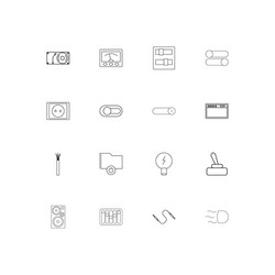 electrical linear thin icons set outlined simple vector image