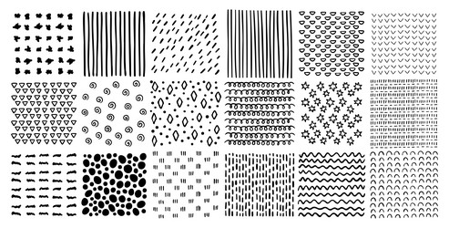 Hand Drawn Square Pattern Set vector image