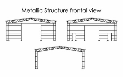 metallic structure frontal view vector image