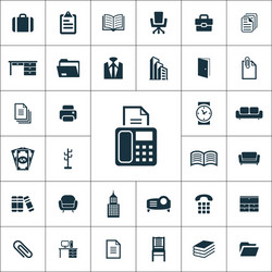 office icons universal set for web and ui vector image