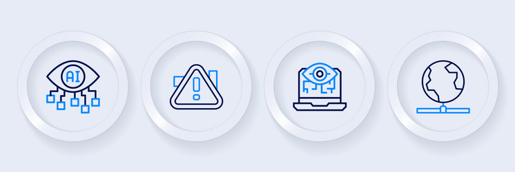 set line global technology computer vision vector image