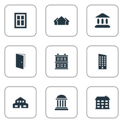 set of simple architecture vector image