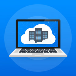 web hosting concept with cloud computing icons vector image