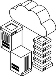 cloud computing technology 3d symbol in black vector image