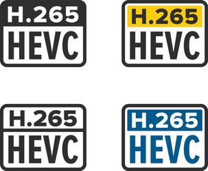 h265 or hevc high efficiency video coding vector image