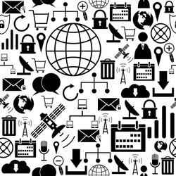 internet seamless pattern background icon vector image