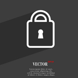 lock icon symbol flat modern web design with long vector image
