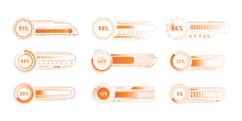 sci fi loading bars set vector image