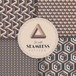 set with seamless pattern vector image