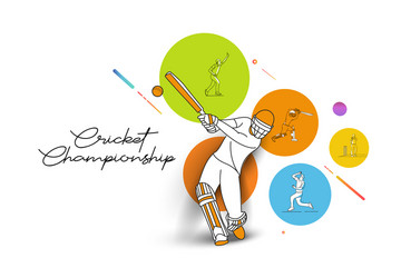 abstract colorful pattern with batsman and bowler vector image