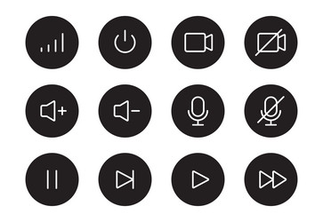 audio sound video player button line icon music vector image