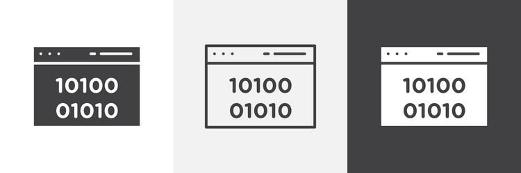 binary code icons graphics pack vector image