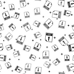 black csv file document icon download button vector image