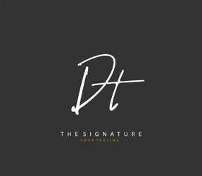 d t dt initial letter handwriting and signature vector image